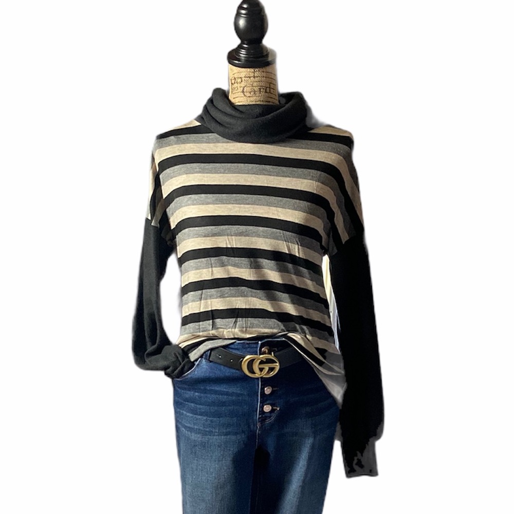 Ten 6 ten multicolored stripe long sleeve sweater